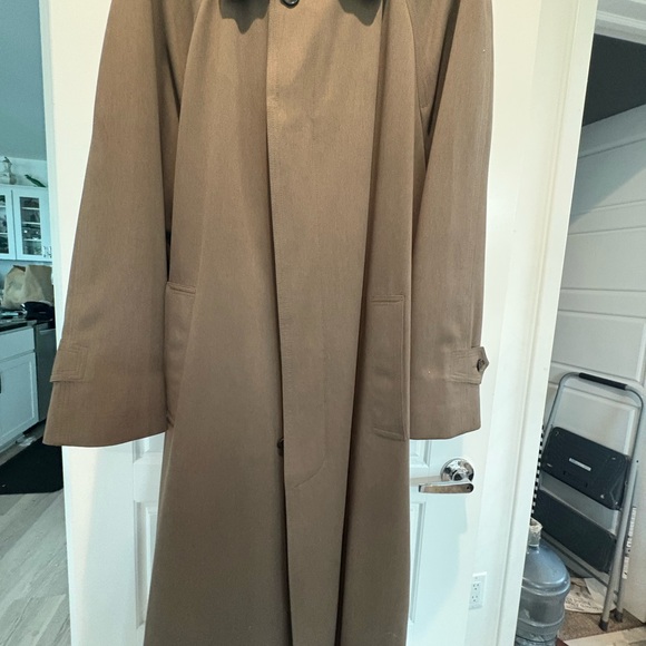 Mens London Fog Trench Rain Coat Taupe Brown sz 42 Slightly Loved looks new - Picture 1 of 13